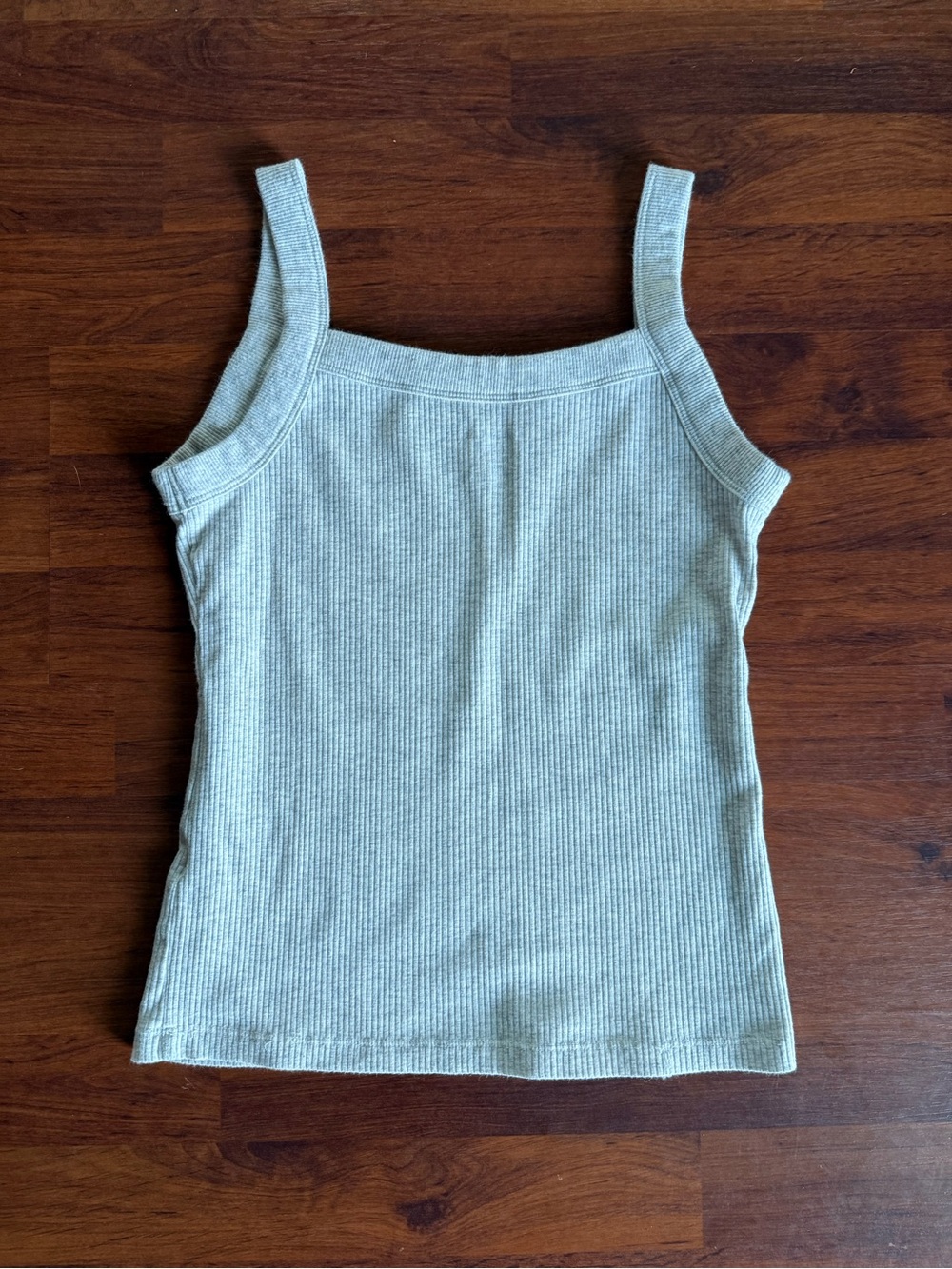 American Eagle Outfitters Ribbed Square Neck Tank -‎ Light Beige - Picture 6 of 7